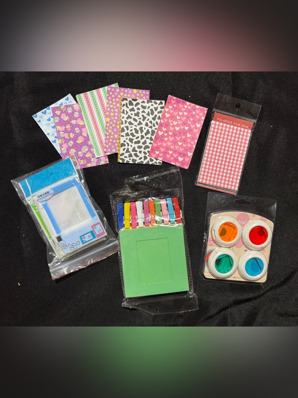 Fujifilm Mini Craft Clips & Patterned Note Set - Green & Multicolor
